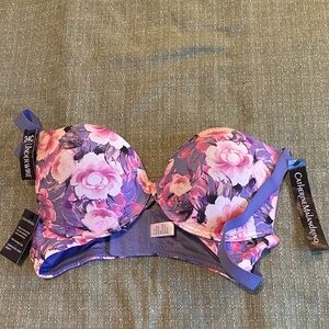 Catherine Malandrino Pink and Purple Floral Bra